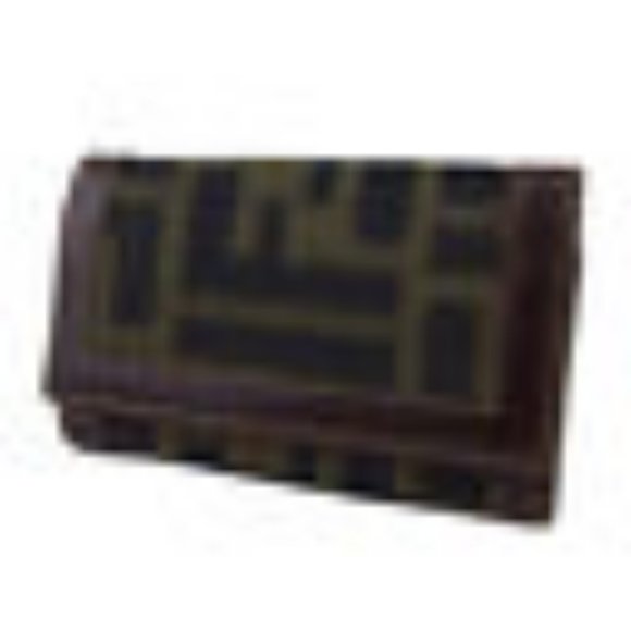 FENDI key case Zucca beige canvas ?~ leather Authentic Used - Picture 1 of 11
